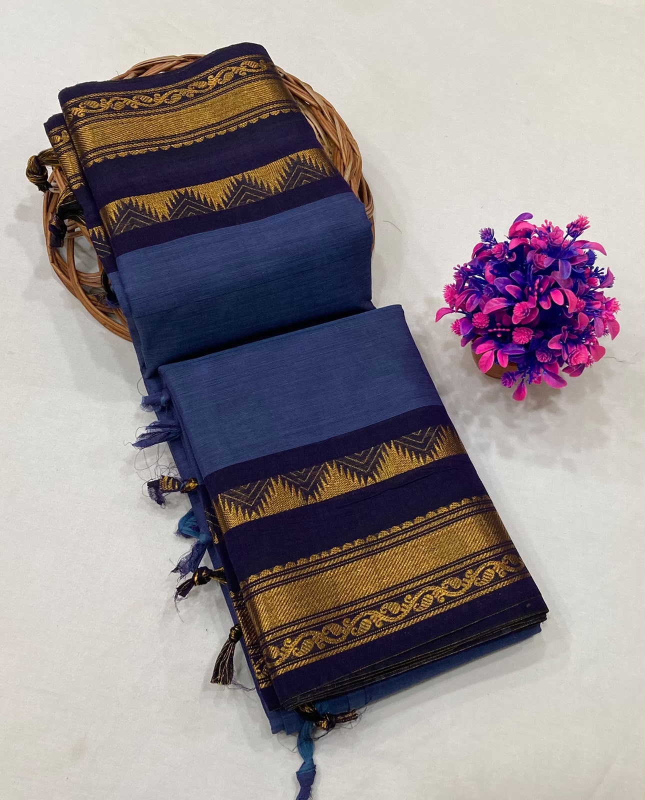 Heritage Woven Border Kanchi Cotton Saree